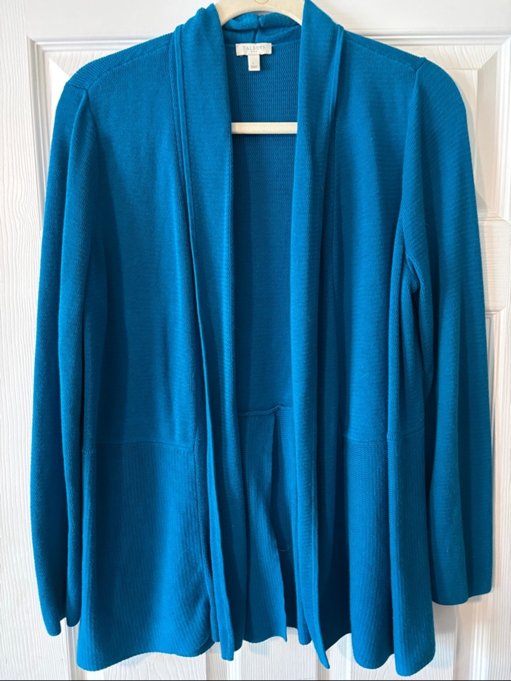Talbots Bright Teal Open-Front Women's Cardigan